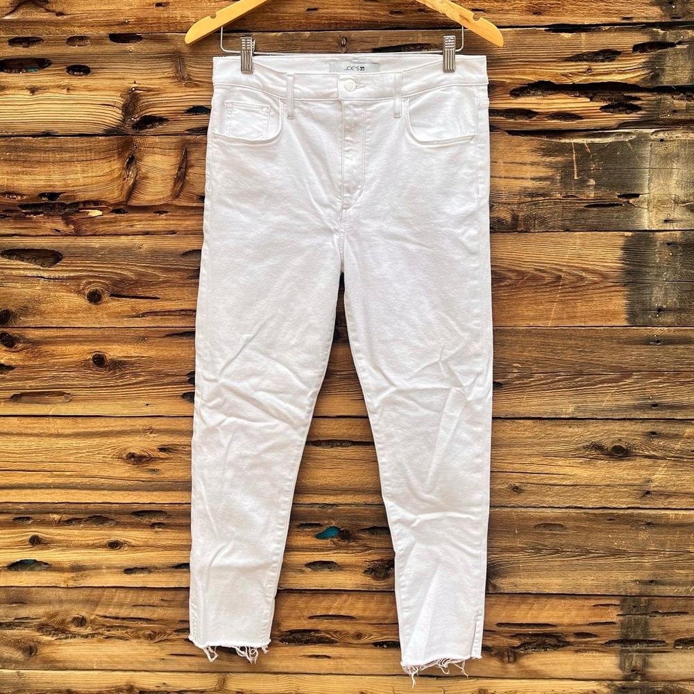 JOE’S | White Skinny Jeans Raw Hem 28